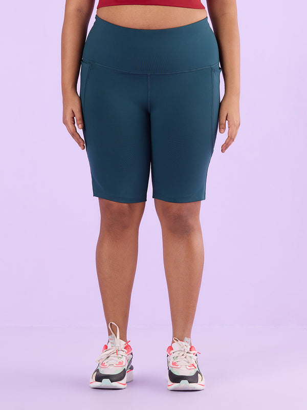 Plus Size Knitted Stretch Cycling Shorts With Pockets | XL-7XL