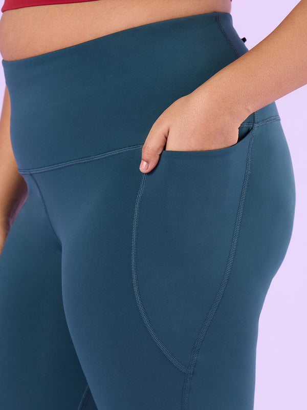 Plus Size Knitted Stretch Cycling Shorts With Pockets | XL-7XL
