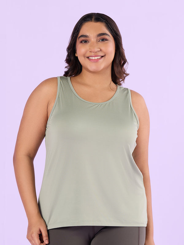Grey Knitted Tank Top | XL-7XL