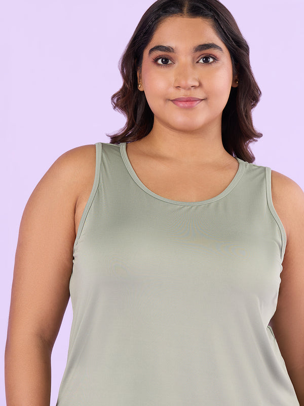 Grey Knitted Tank Top | XL-7XL