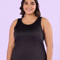 Plus Size Black Knitted Tank Top | XL-7XL