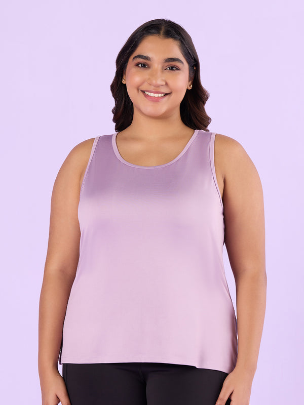 Plus Size Lilac Knitted Tank Top | XL-7XL