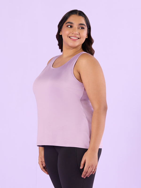Plus Size Lilac Knitted Tank Top | XL-7XL