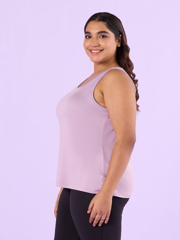 Plus Size Lilac Knitted Tank Top | XL-7XL