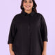 Black Linen Womens Shirt | XL-7XL