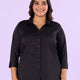 Plus Size Black Satin Womens Shirt | XL-7XL