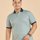 Plus Size Premium Ditsy Geo Printed Stretch Polo T-Shirt | XL-7XL
