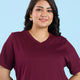 Plus Size Dark Wine V Neck T-Shirt | XL-7XL
