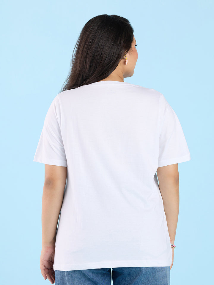 Solid White V Neck T-Shirt