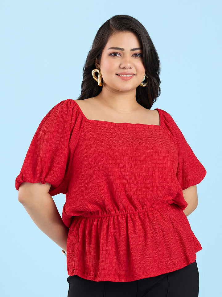 Textured Red Top