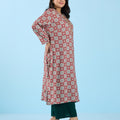Plus Size Mosaic Printed Maroon Kurta | XL-7XL