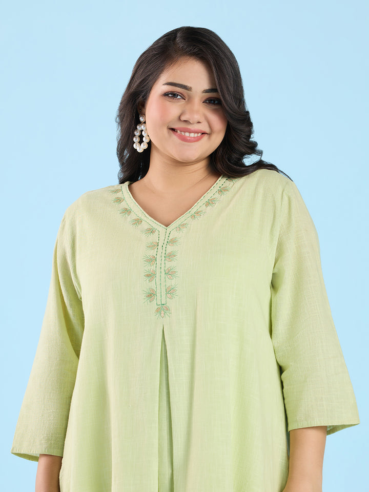 Pastel Green Slub Kurta