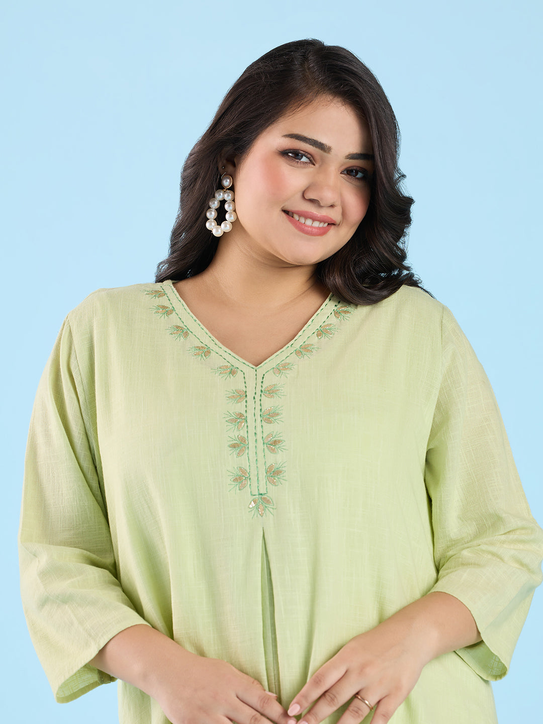 Pastel Green Slub Kurta