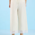 Plus Size Solid Palazzo With Lace | XL-7XL