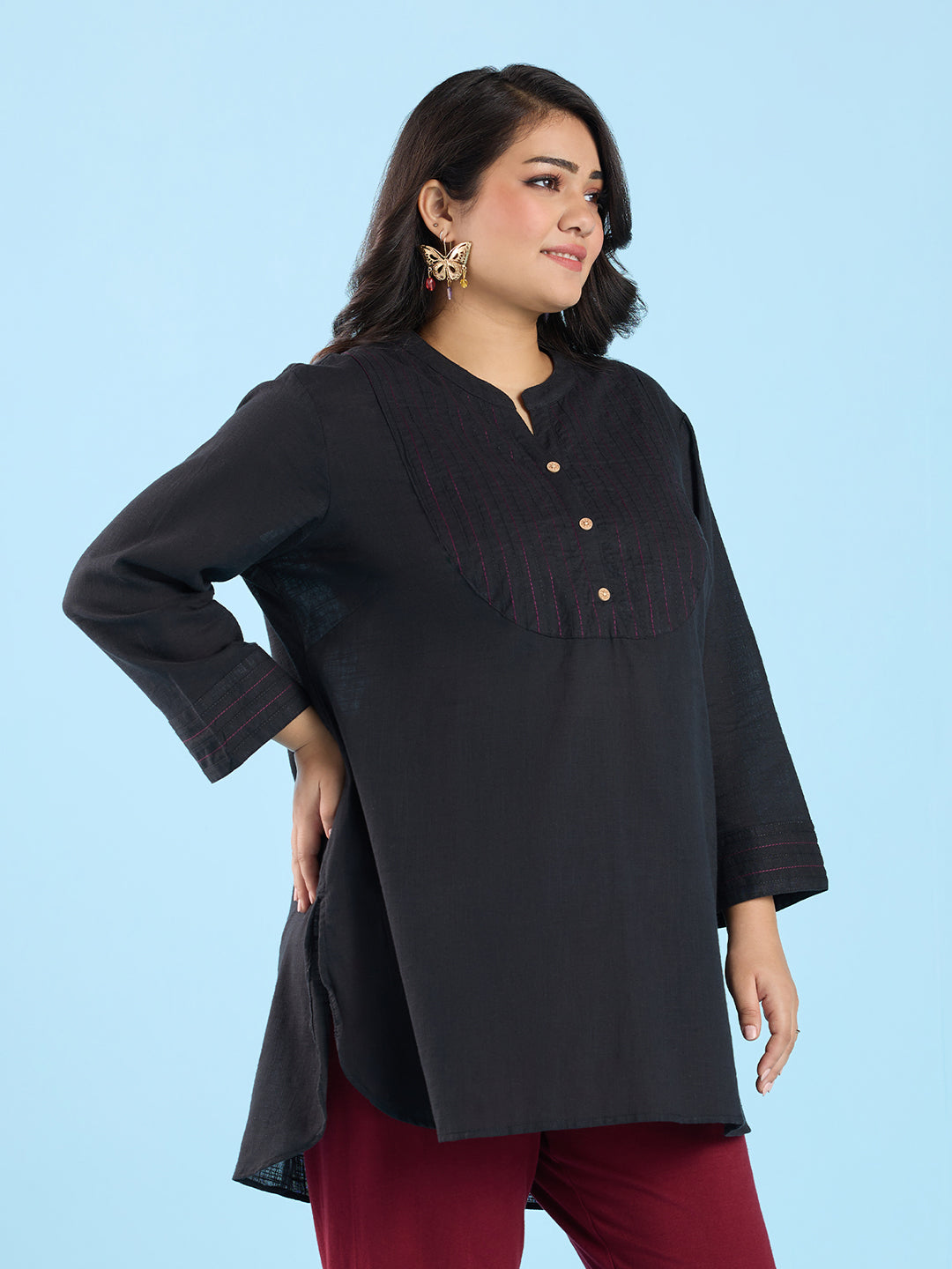 Solid Slub Kurti