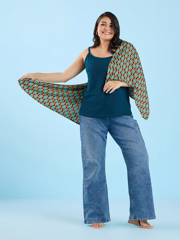 Plus Size Printed Viscose Satin Scarf | XL-7XL