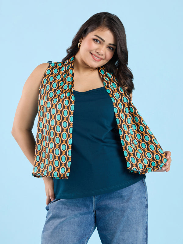 Plus Size Printed Viscose Satin Scarf | XL-7XL
