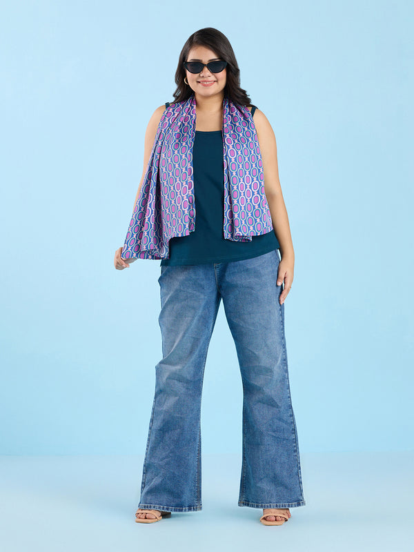 Plus Size Printed Viscose Satin Scarf | XL-7XL
