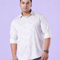 Plus Size Linear Bloom Print Stretch Satin Shirt  | XL-7XL