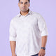 Plus Size Linear Bloom Print Stretch Satin Shirt  | XL-7XL