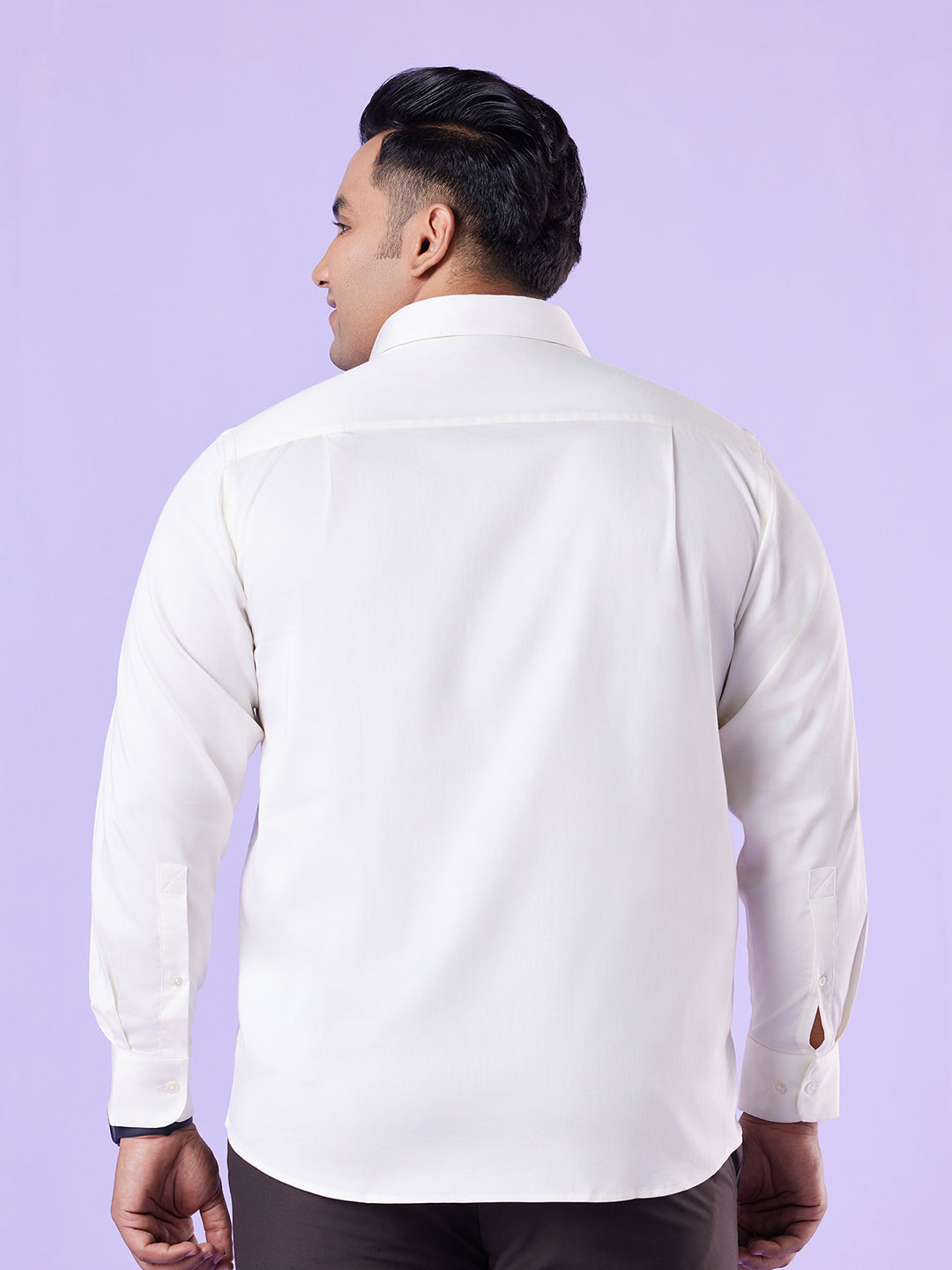 Monochrome Off White Stretch Satin Shirt