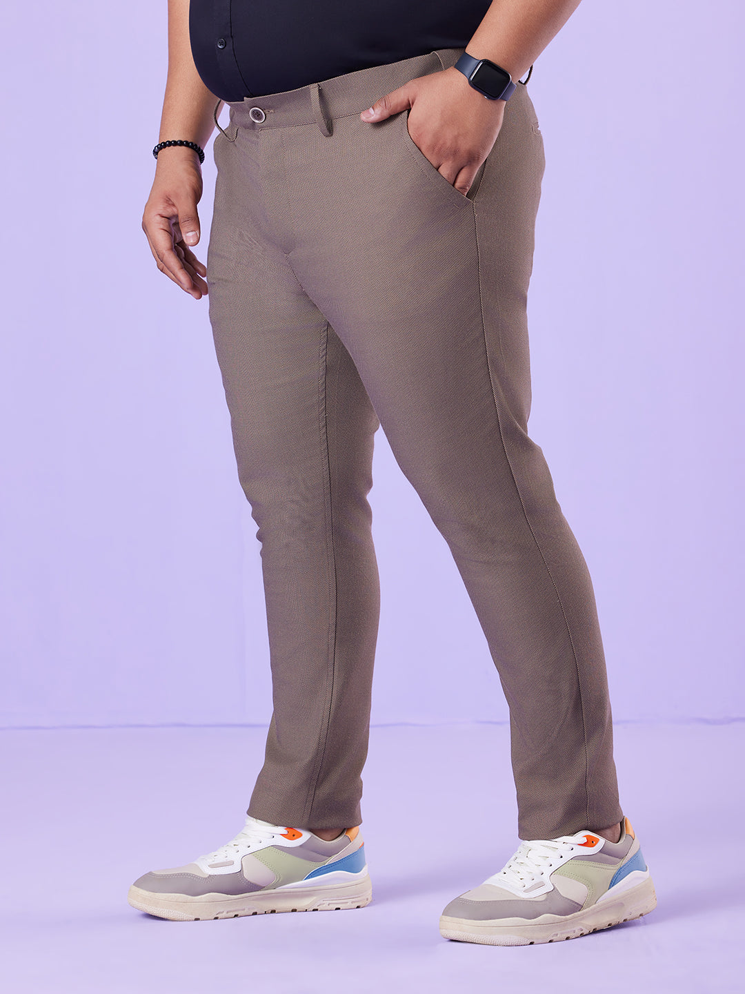 Men Hangout Solid Strech Trouser | XL-7XL