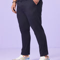 Plus Size Structure Print Auto Adjust Waist Stretch Chino | XL-7XL