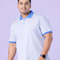 Plus Size Premium Ditsy Geo Printed Stretch Polo T-Shirt | XL-7XL