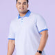 Plus Size Premium Ditsy Geo Printed Stretch Polo T-Shirt | XL-7XL