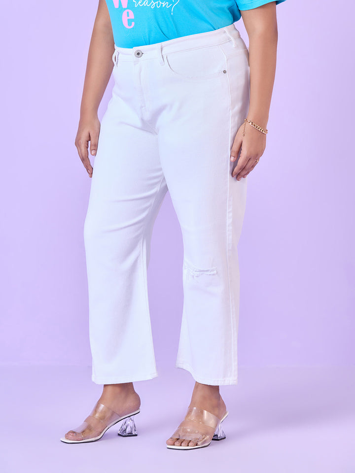 Light Wash White Stretch Jeans