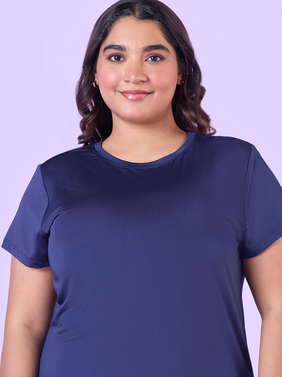 Indigo Blue Stretchable T-Shirt With Pockets