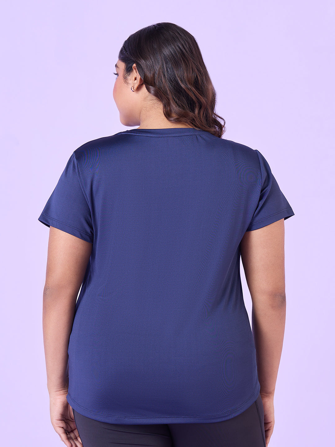 Indigo Blue Stretchable T-Shirt With Pockets