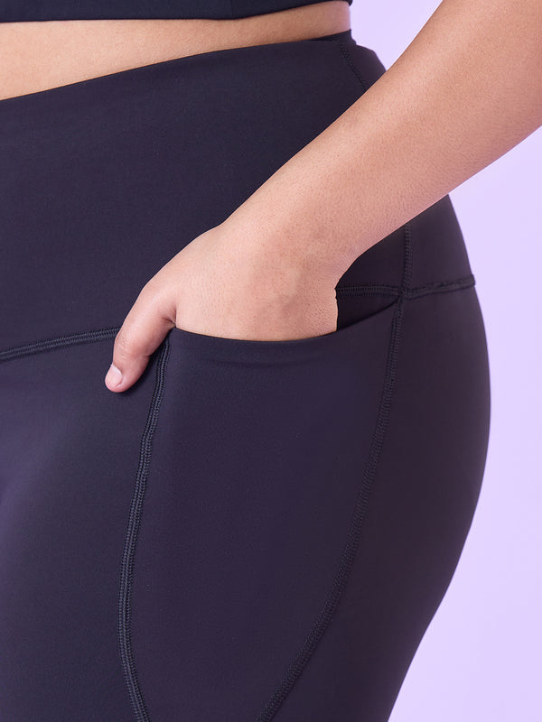 Plus Size Knitted Stretch Cycling Shorts With Pockets | XL-7XL