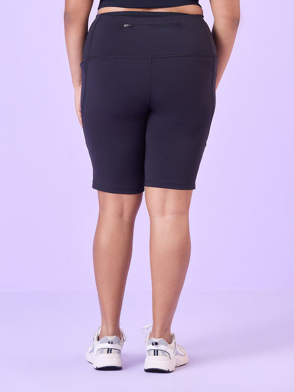 Plus Size Knitted Stretch Cycling Shorts With Pockets | XL-7XL