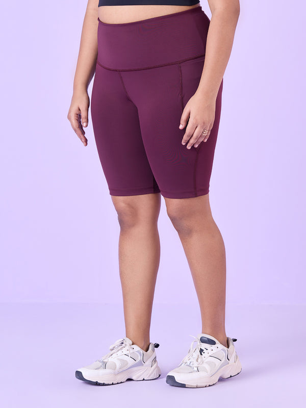 Plus Size Knitted Stretch Cycling Shorts With Pockets | XL-7XL