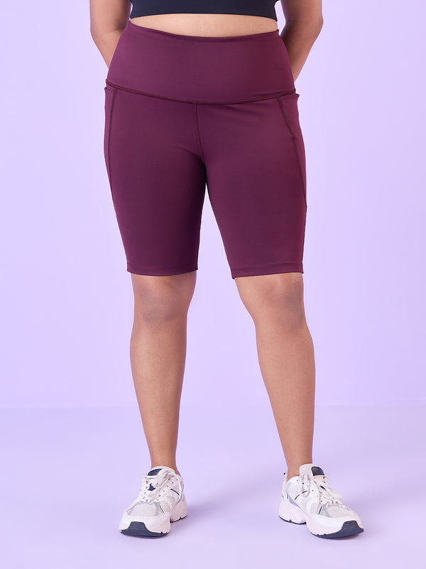 Plus Size Knitted Stretch Cycling Shorts With Pockets | XL-7XL