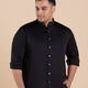 Plus Size Gem Tone Solid Stand Collar Satin Stretch Shirt | XL-7XL