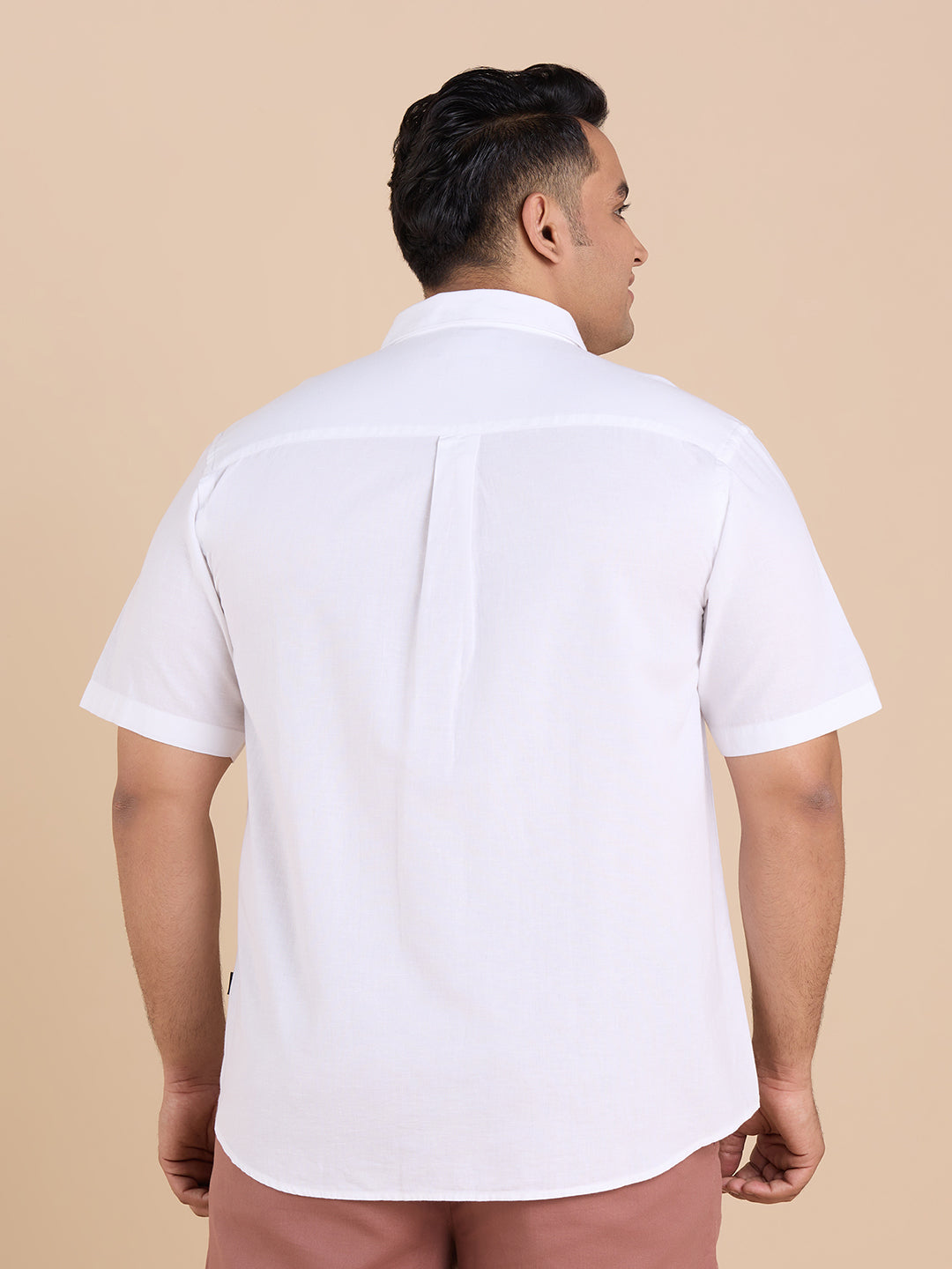 Plus Size Linen Rich Half Sleeve Shirt | XL-7XL