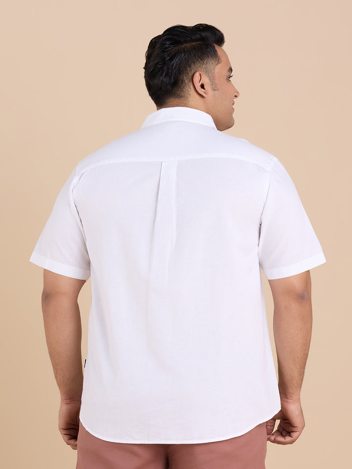 Plus Size Linen Rich Half Sleeve Shirt | XL-7XL