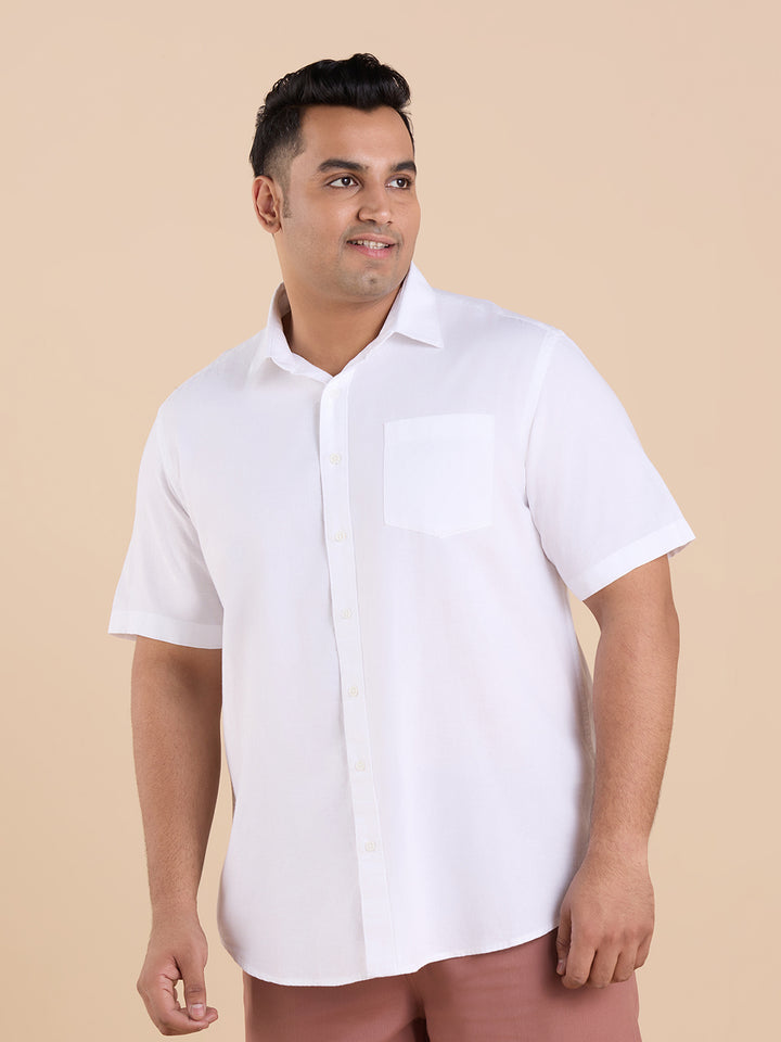 Plus Size Linen Rich Half Sleeve Shirt | XL-7XL