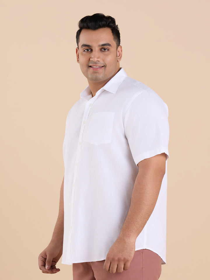 Plus Size Linen Rich Half Sleeve Shirt | XL-7XL