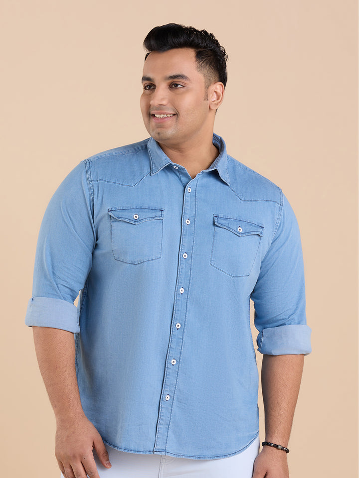 Inky Abyss Darkwash Denim Shirt