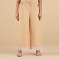 Plus Size Solid Palazzo With Lace | XL-7XL