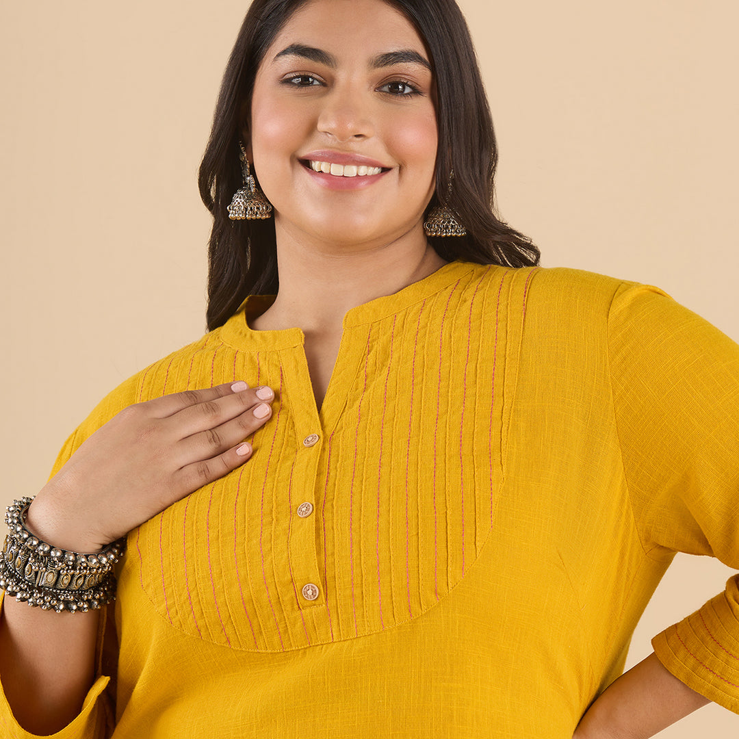 Solid Slub Kurti