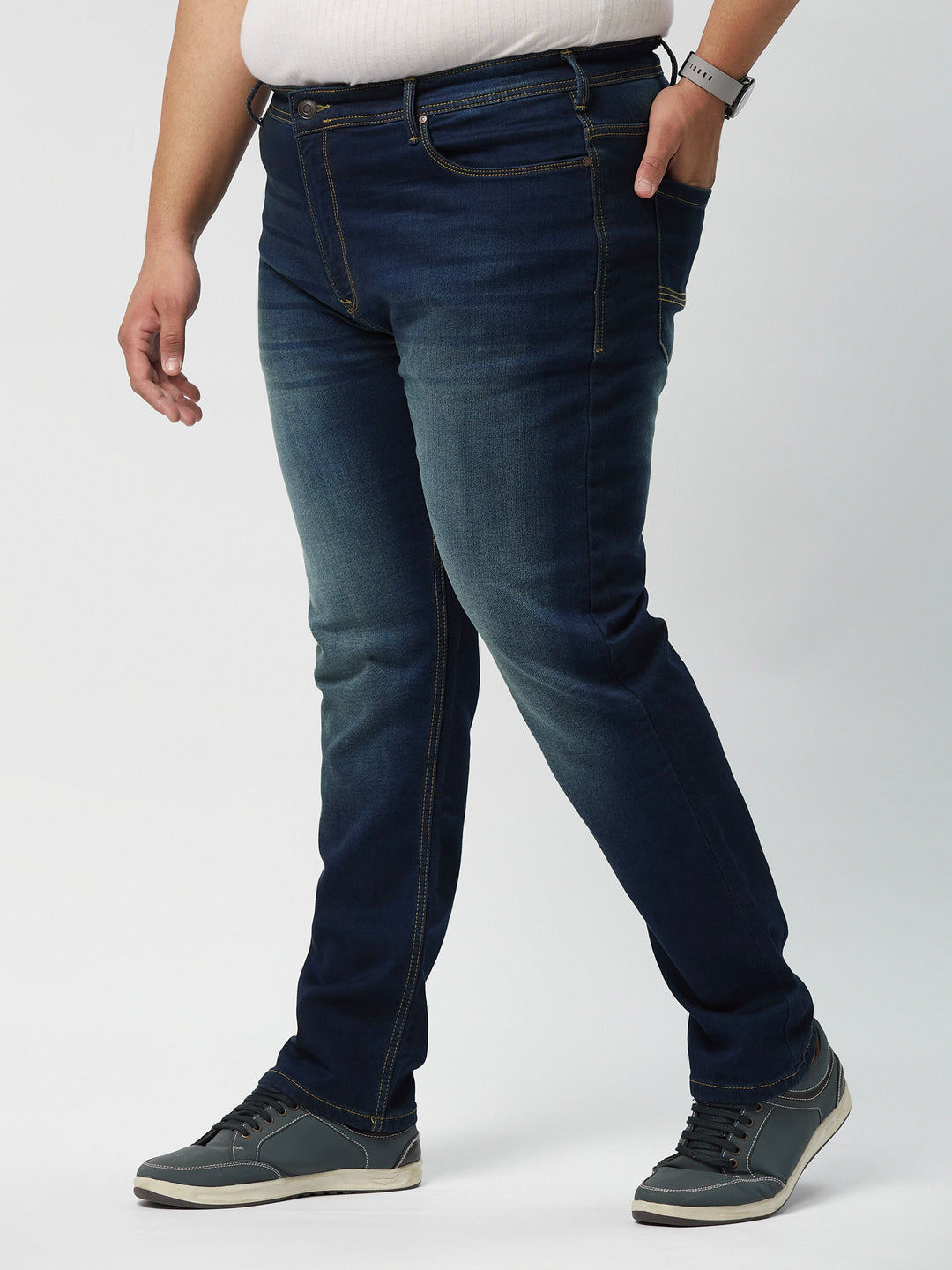 Mens Zach Fit Dark Wash Stretch Jeans