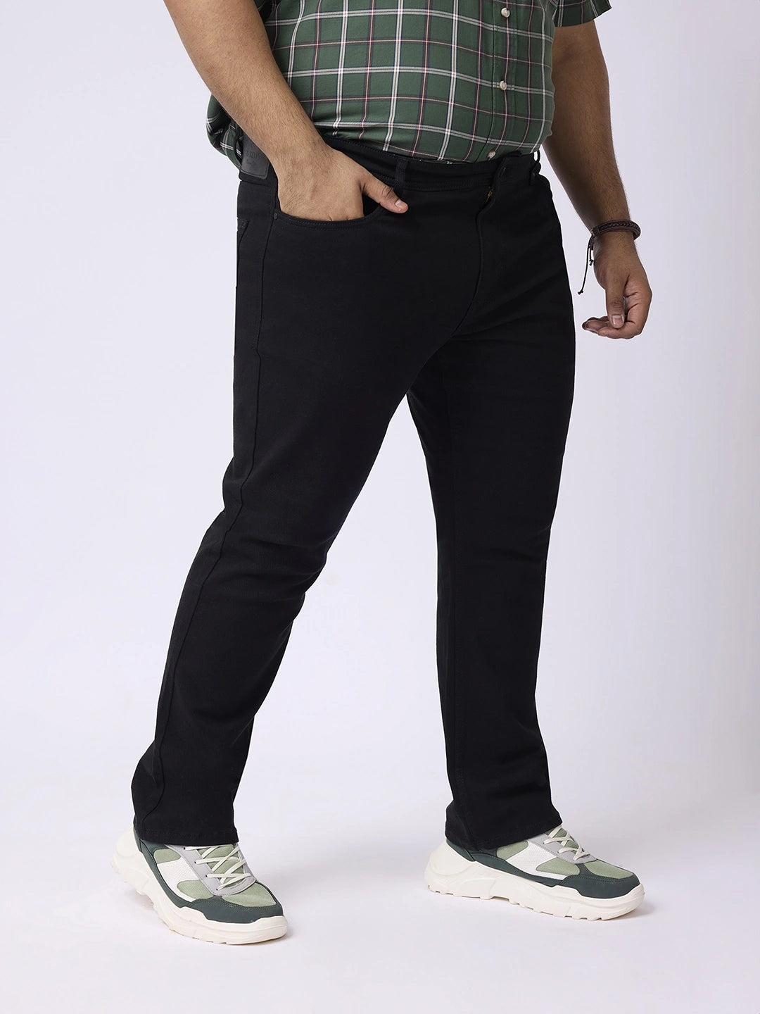BIG HELLO - THE PLUS LIFE-Denim Wash Cotton Stretch Jeans