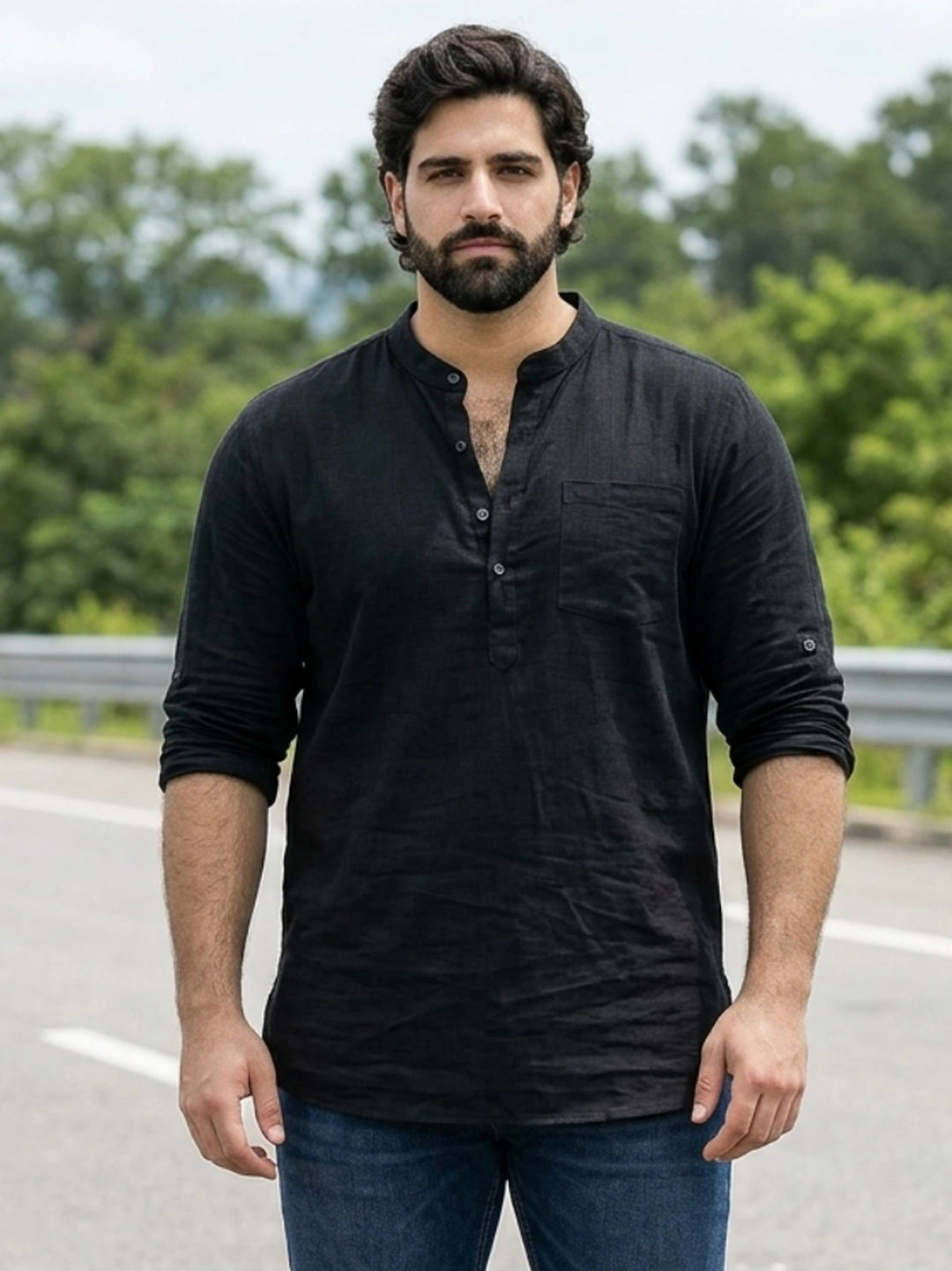 PLUS SIZE MEN SOLID SHORT LENGTH KURTA| XL-7XL