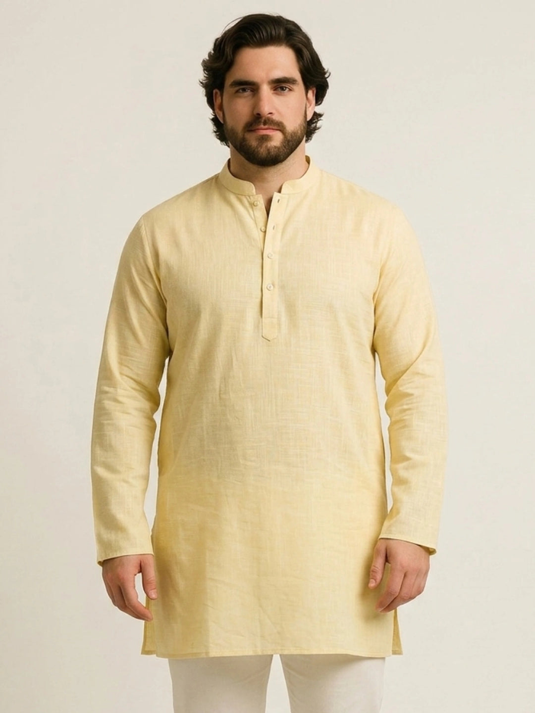 PLUS SIZE MEN SOLID SHORT LENGTH  KURTA| XL-7XL