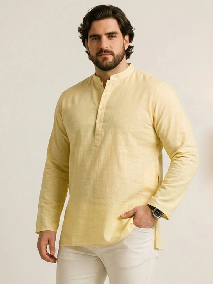 PLUS SIZE MEN SOLID SHORT LENGTH  KURTA| XL-7XL