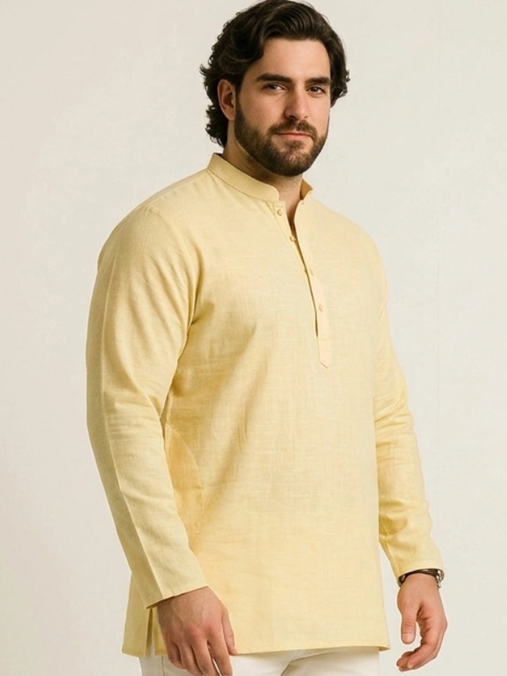 PLUS SIZE MEN SOLID SHORT LENGTH  KURTA| XL-7XL